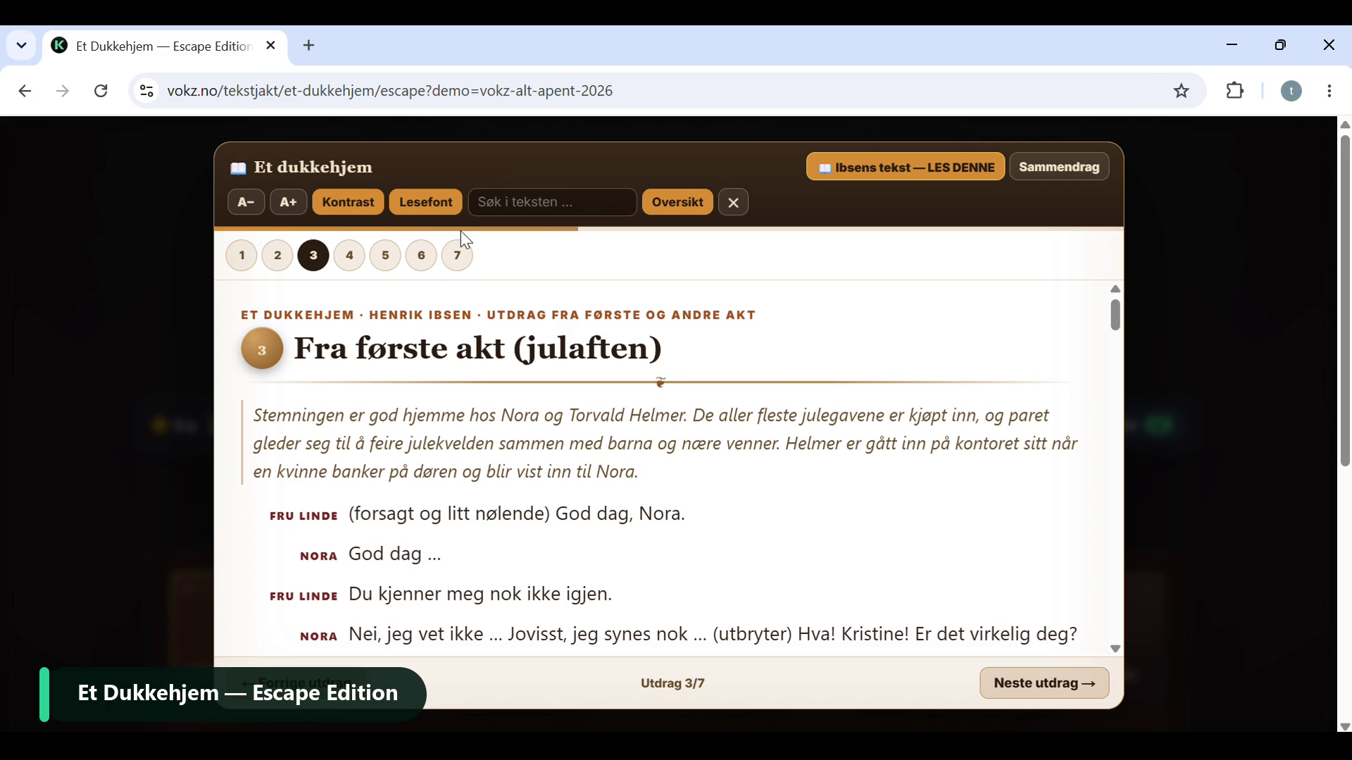 Forhåndsvisning: Et Dukkehjem — Escape Edition